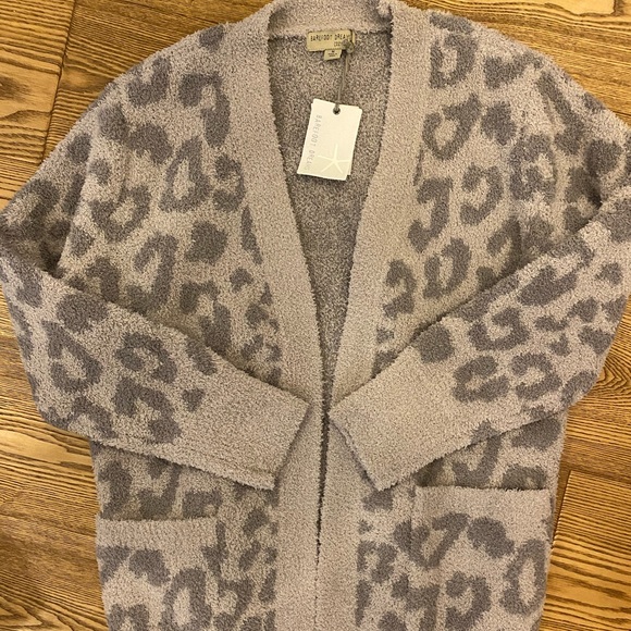 leopard barefoot dreams cardigan